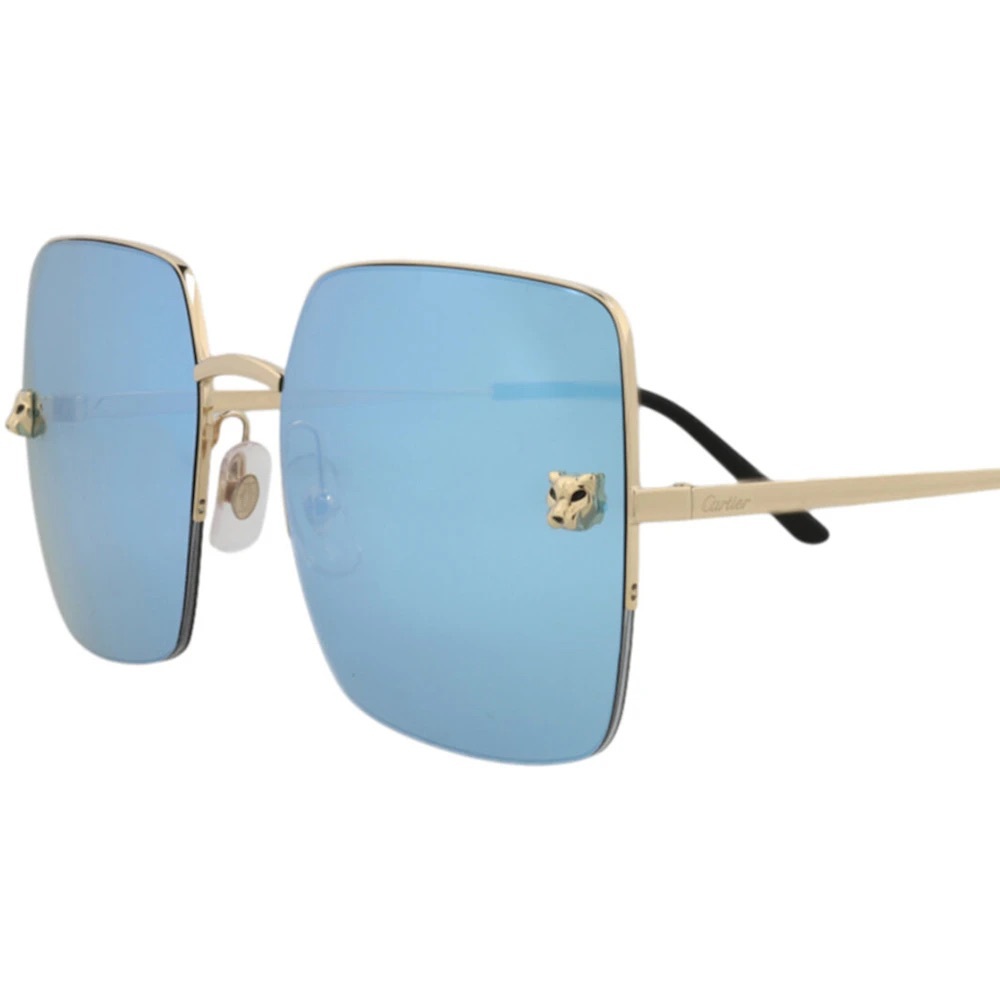 CARTIER Square Sunglasses
Gold/Gold/Light/Blue